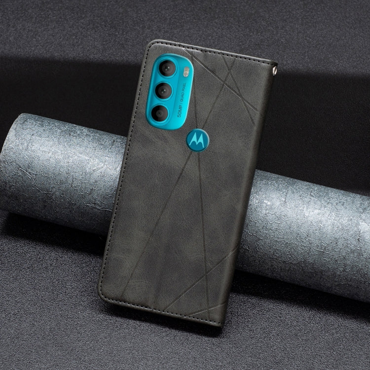 For Motorola Moto G71 5G Prismatic Invisible Magnetic Leather Phone Case