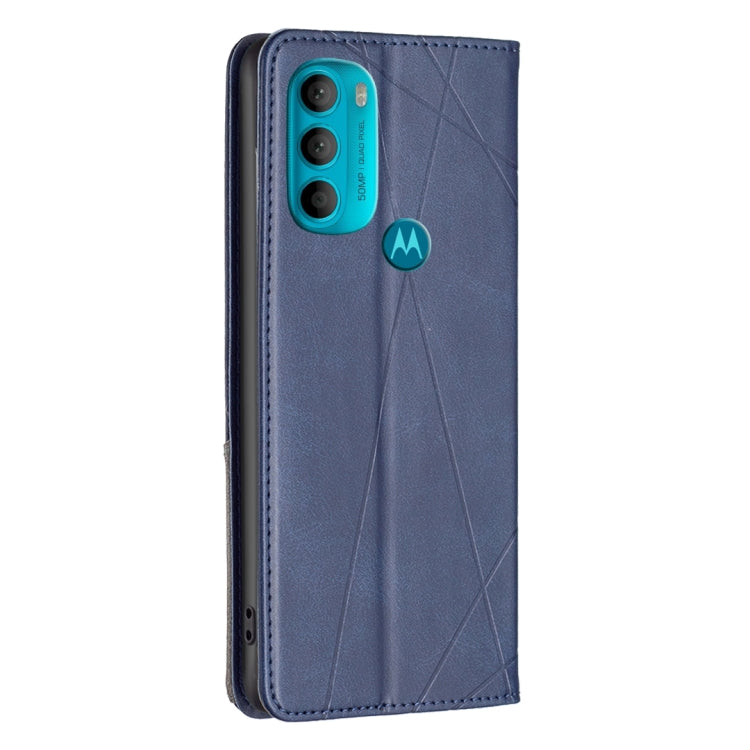 For Motorola Moto G71 5G Prismatic Invisible Magnetic Leather Phone Case
