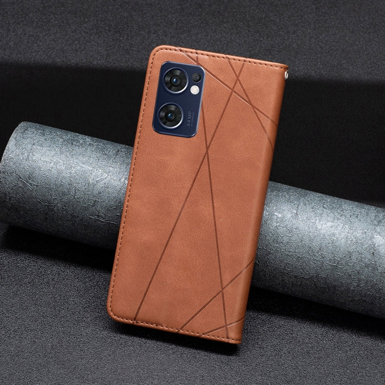 For OPPO Reno7 5G/Find X5 Lite Prismatic Invisible Magnetic Leather Phone Case