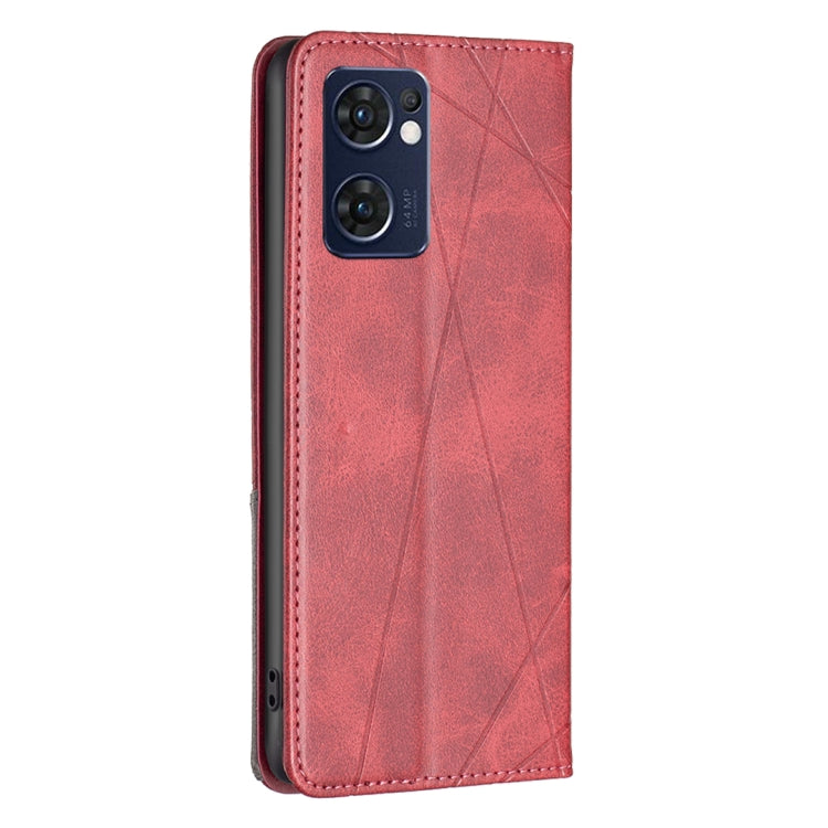 For OPPO Reno7 5G/Find X5 Lite Prismatic Invisible Magnetic Leather Phone Case