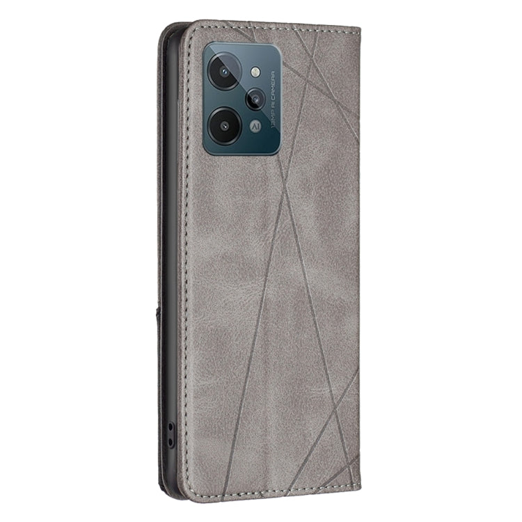 For OPPO Realme C31 Prismatic Invisible Magnetic Leather Phone Case