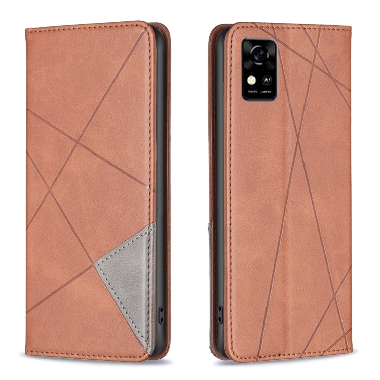For ZTE Blade  A31 Prismatic Invisible Magnetic Leather Phone Case