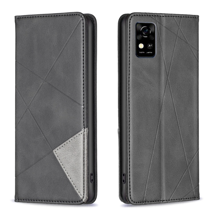 For ZTE Blade  A31 Prismatic Invisible Magnetic Leather Phone Case