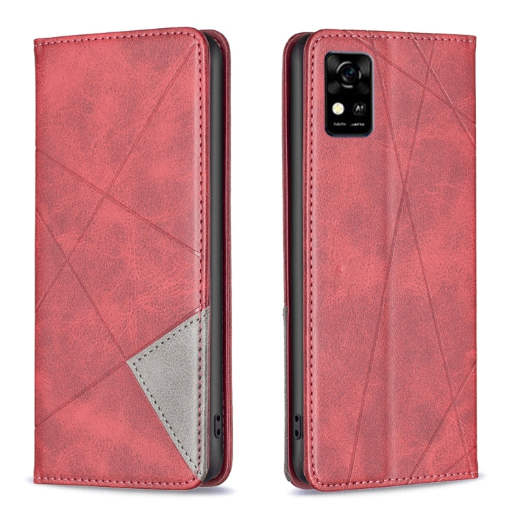 For ZTE Blade  A31 Prismatic Invisible Magnetic Leather Phone Case
