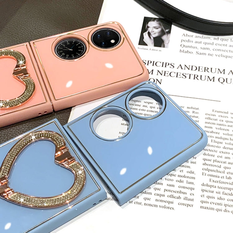 For Huawei P50 Pocket Diamond Heart Holder Phone Case
