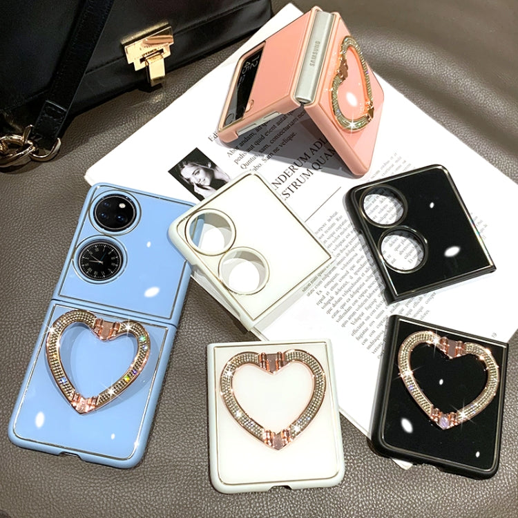For Huawei P50 Pocket Diamond Heart Holder Phone Case