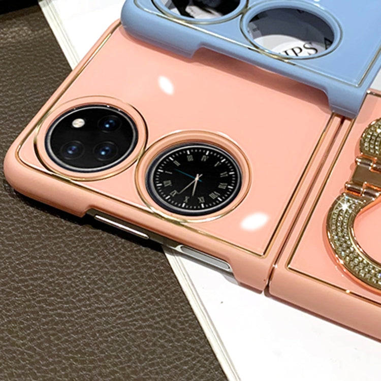 For Huawei P50 Pocket Diamond Heart Holder Phone Case