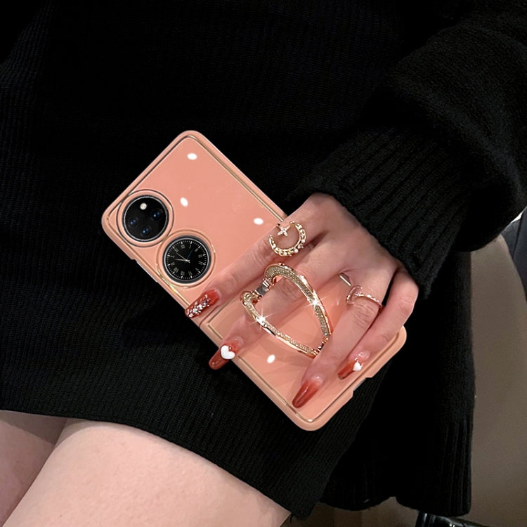 For Huawei P50 Pocket Diamond Heart Holder Phone Case