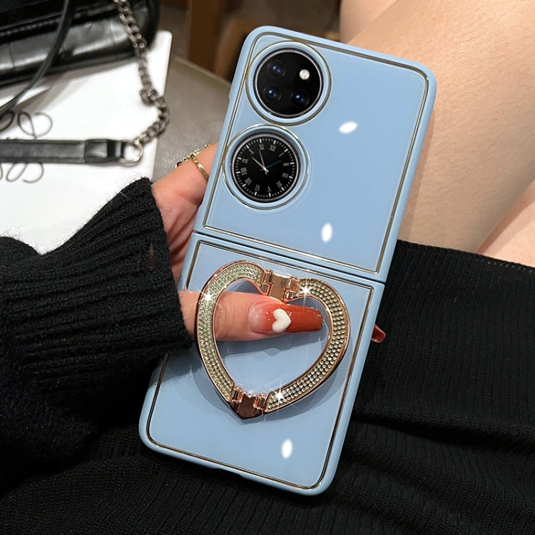 For Huawei P50 Pocket Diamond Heart Holder Phone Case