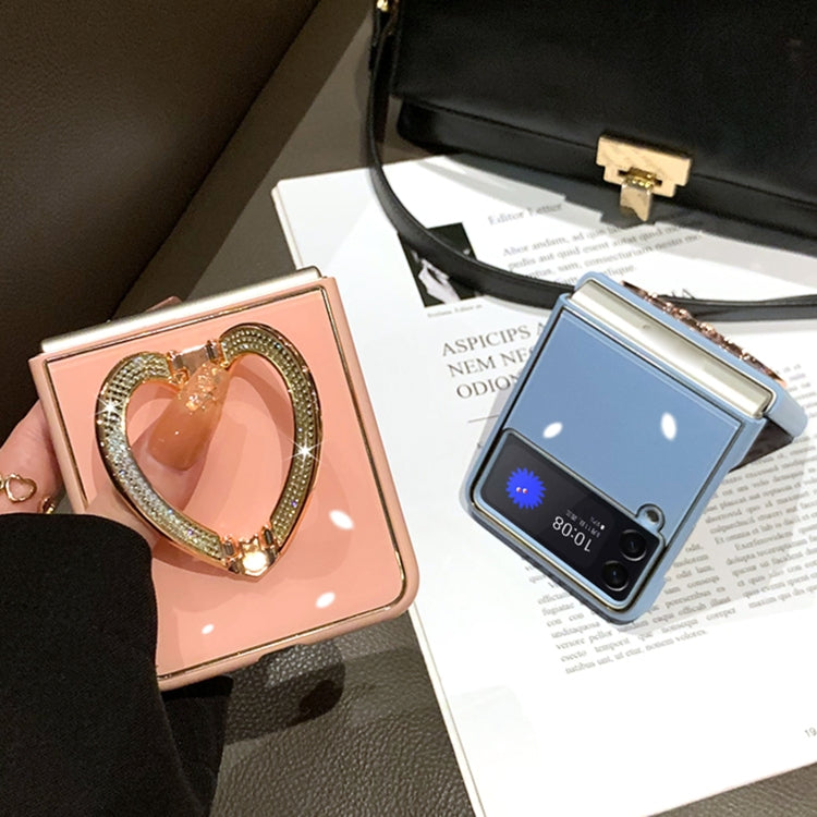 For Samsung Galaxy Z Flip3 5G Diamond Heart Holder Phone Case