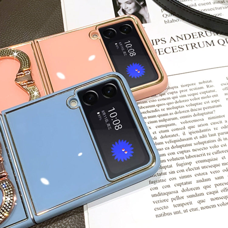 For Samsung Galaxy Z Flip3 5G Diamond Heart Holder Phone Case