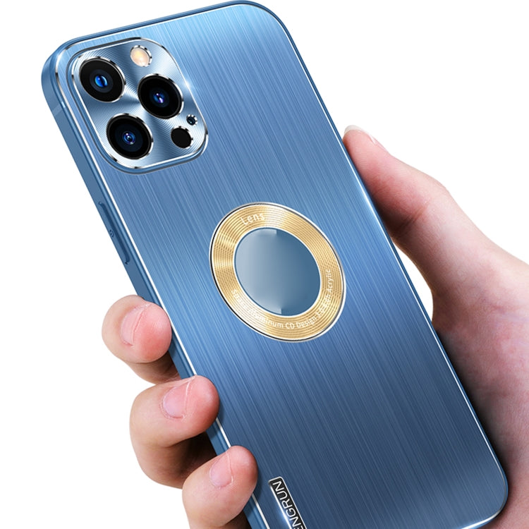 For iPhone 13 Brushed Texture Metal + Silicone Phone Case