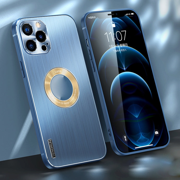 For iPhone 13 Pro Brushed Texture Metal + Silicone Phone Case