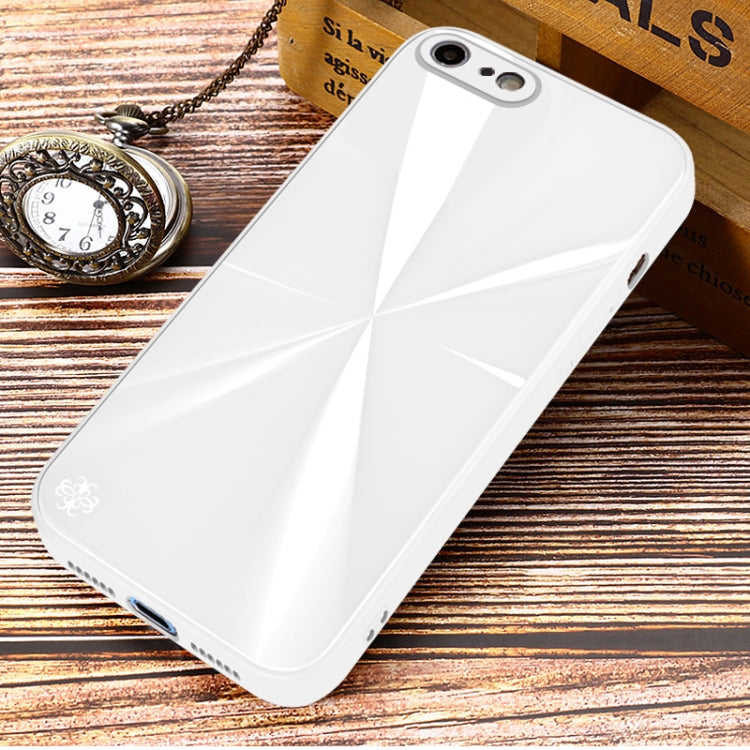 For iPhone SE 2022 / SE 2020 / 8 / 7 CD Texture TPU + Tempered Glass Phone Case