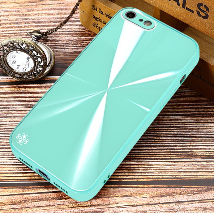 For iPhone SE 2022 / SE 2020 / 8 / 7 CD Texture TPU + Tempered Glass Phone Case