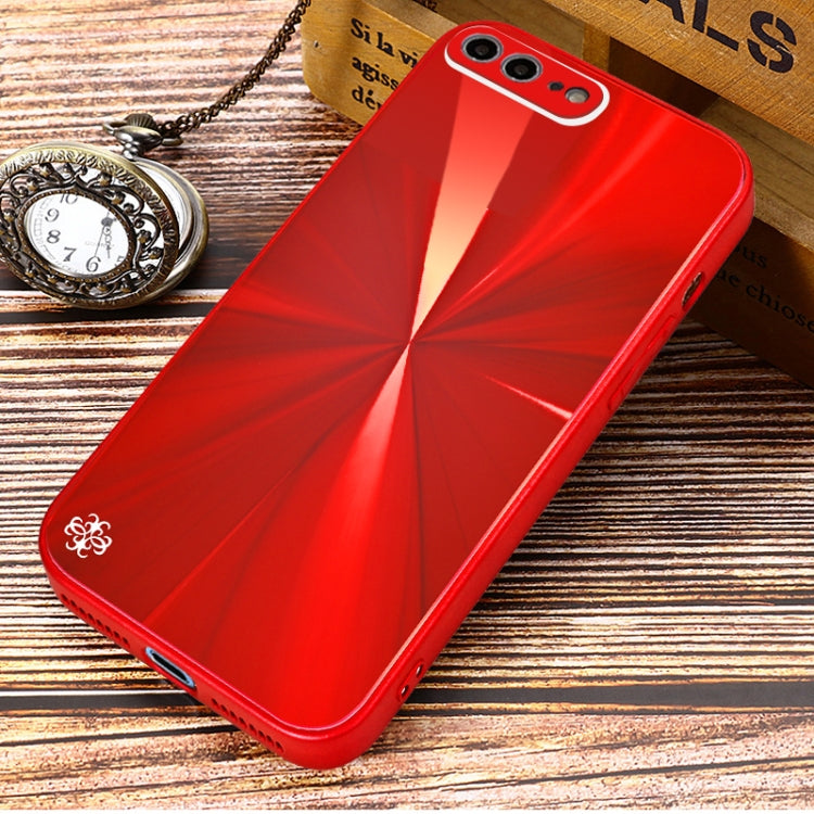 CD Texture TPU + Tempered Glass Phone Case For iPhone 8 Plus / 7 Plus