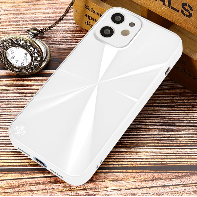 For iPhone 12 CD Texture TPU + Tempered Glass Phone Case