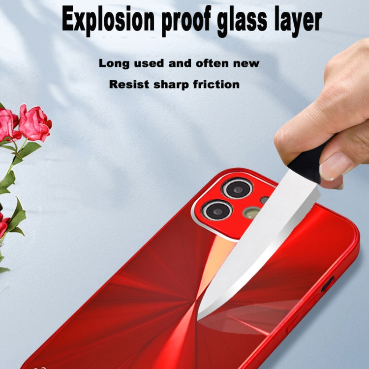 For iPhone 12 CD Texture TPU + Tempered Glass Phone Case