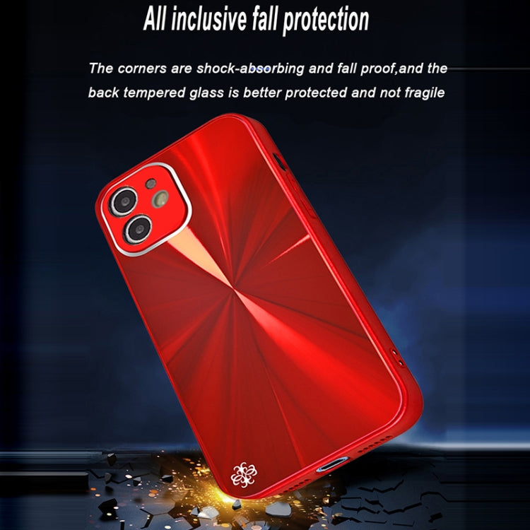 For iPhone 12 CD Texture TPU + Tempered Glass Phone Case