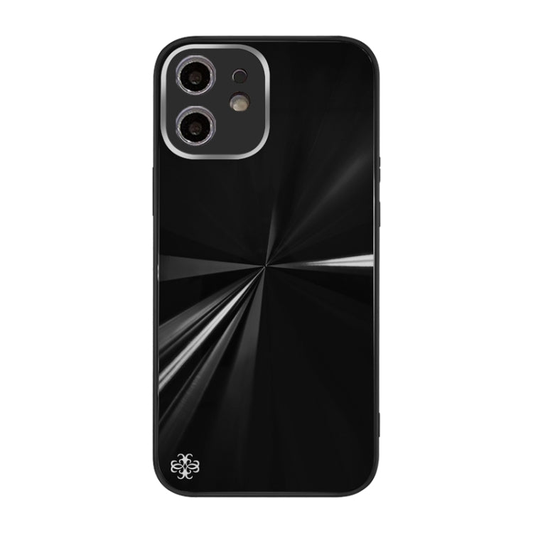 For iPhone 12 CD Texture TPU + Tempered Glass Phone Case