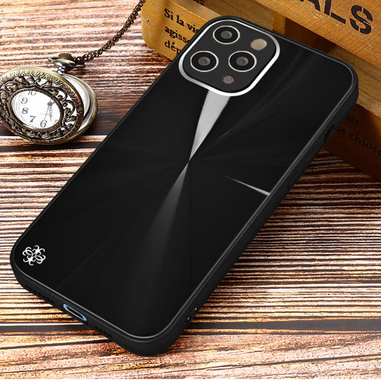 For iPhone 12 Pro Max CD Texture TPU + Tempered Glass Phone Case