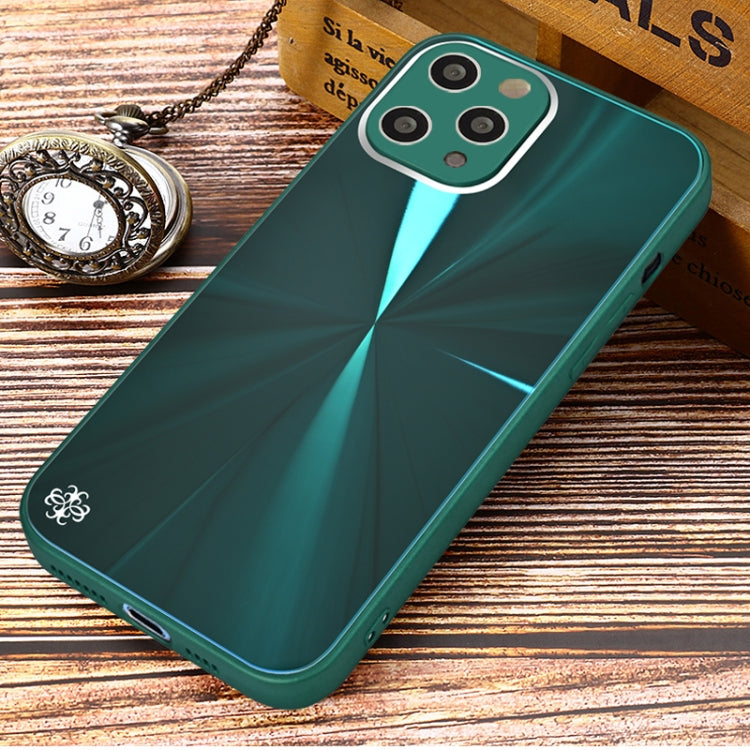 For iPhone 12 Pro Max CD Texture TPU + Tempered Glass Phone Case