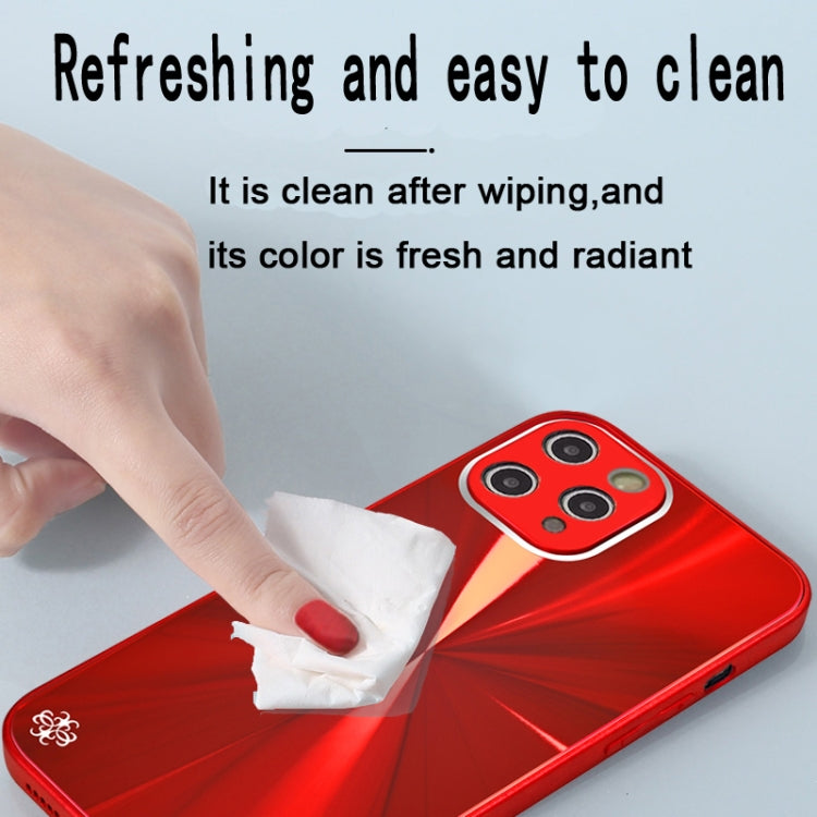 For iPhone 12 Pro Max CD Texture TPU + Tempered Glass Phone Case