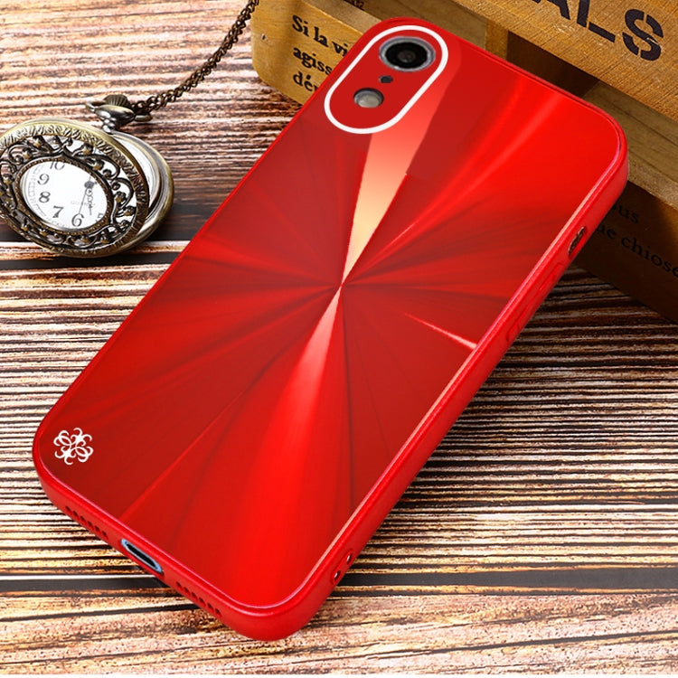 For iPhone XR CD Texture TPU + Tempered Glass Phone Case