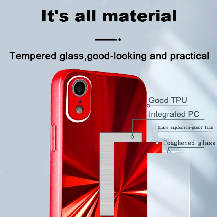 For iPhone XR CD Texture TPU + Tempered Glass Phone Case