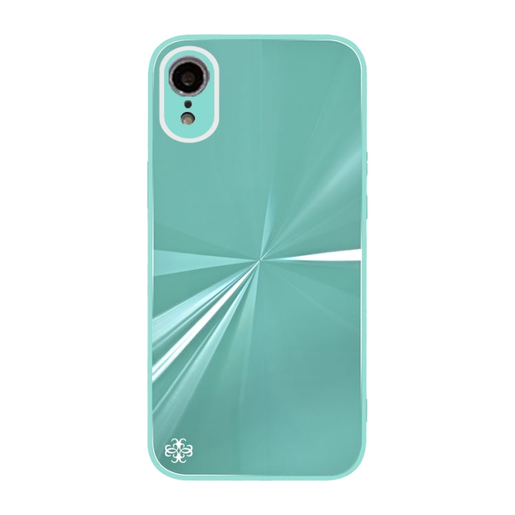 For iPhone XR CD Texture TPU + Tempered Glass Phone Case