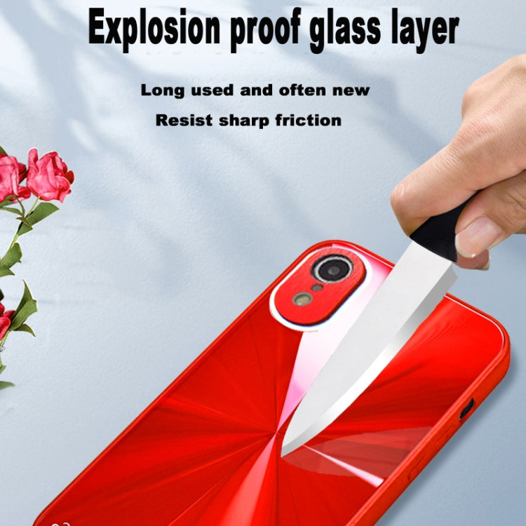 For iPhone XR CD Texture TPU + Tempered Glass Phone Case
