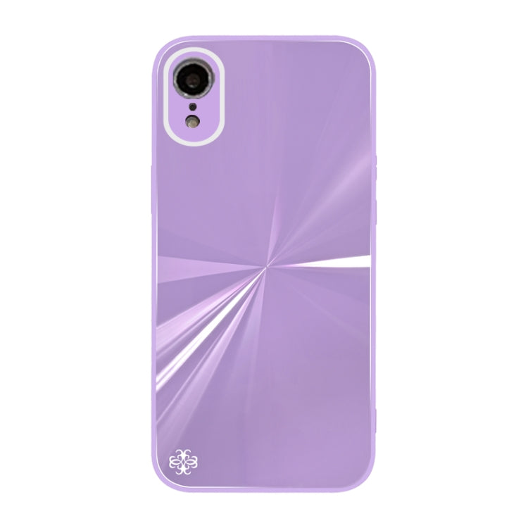 For iPhone XR CD Texture TPU + Tempered Glass Phone Case