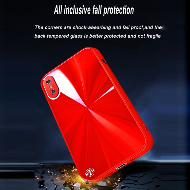 For iPhone X / XS CD Texture TPU + Tempered Glass Phone Case