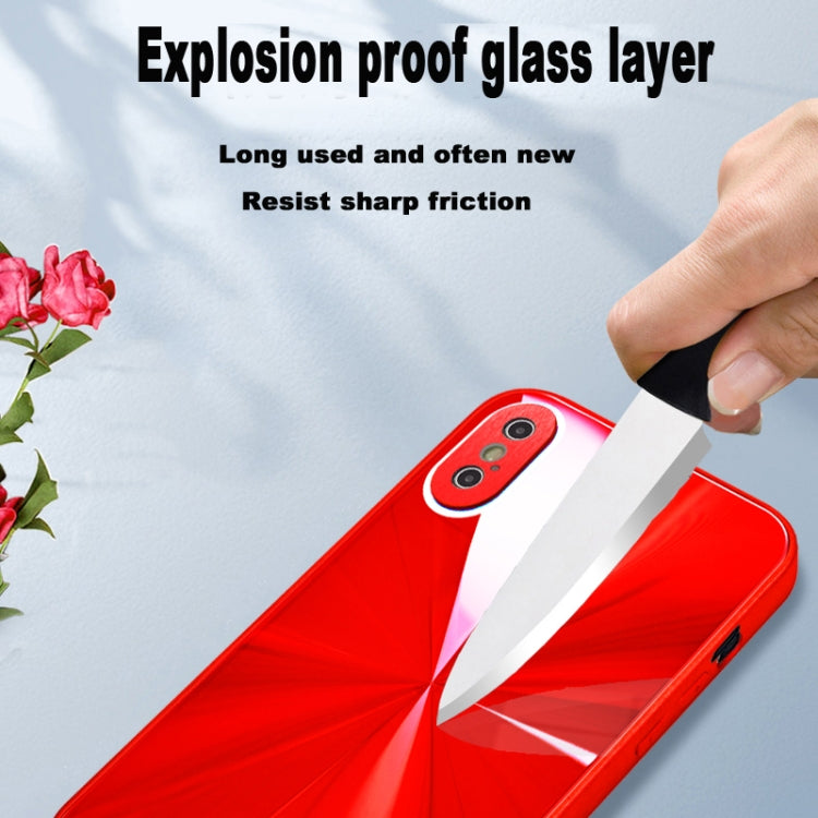 For iPhone X / XS CD Texture TPU + Tempered Glass Phone Case