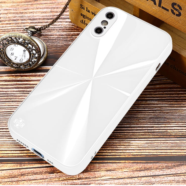 For iPhone XS Max CD Texture TPU + Tempered Glass Phone Case