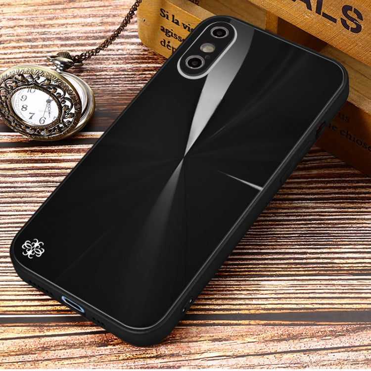For iPhone XS Max CD Texture TPU + Tempered Glass Phone Case