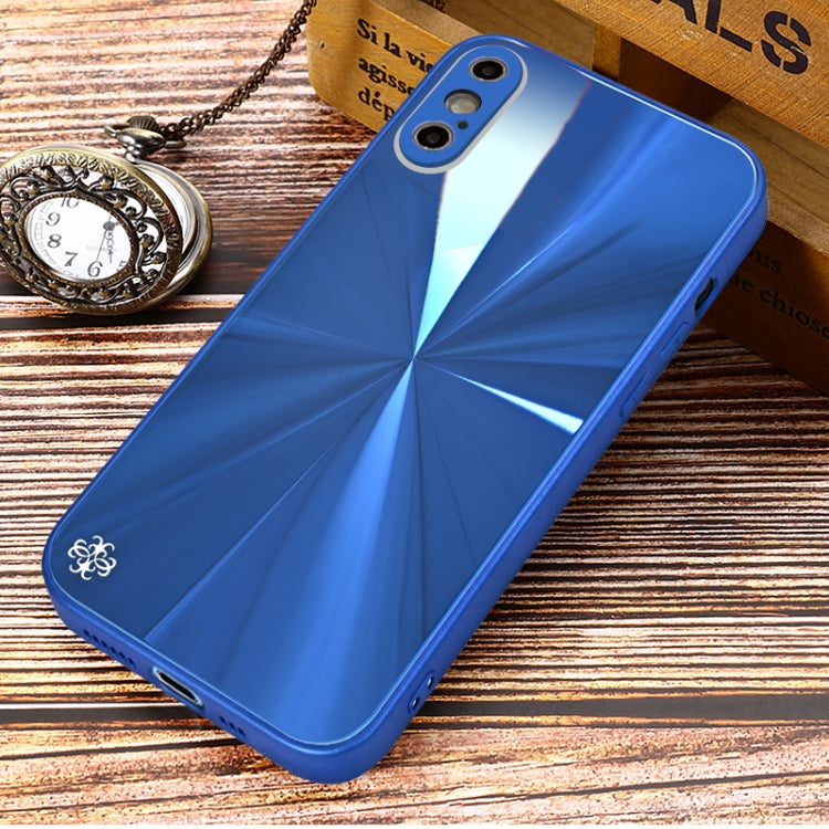 For iPhone XS Max CD Texture TPU + Tempered Glass Phone Case