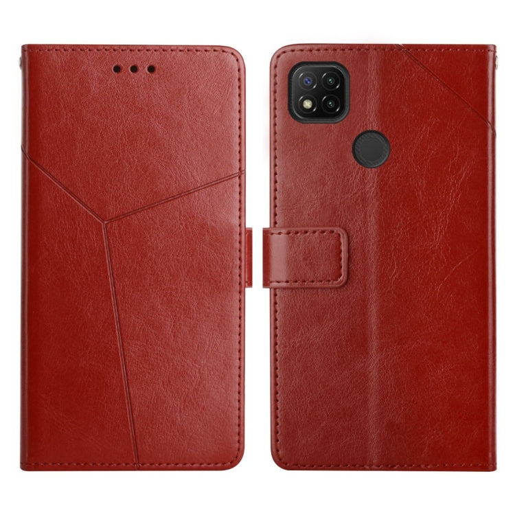 For Xiaomi Redmi 9C Y Stitching Horizontal Flip Leather Phone Case