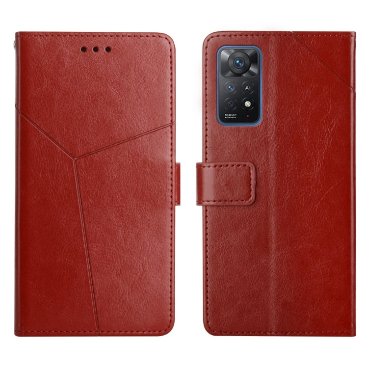 For Xiaomi Redmi Note 11 Pro Global Y Stitching Horizontal Flip Leather Phone Case