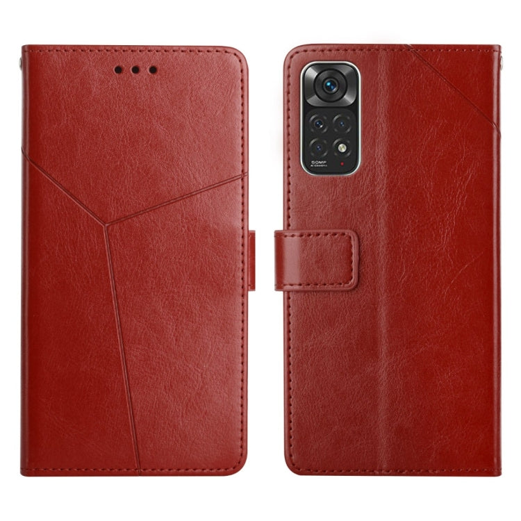 For Xiaomi Redmi Note 11 Global Y Stitching Horizontal Flip Leather Phone Case