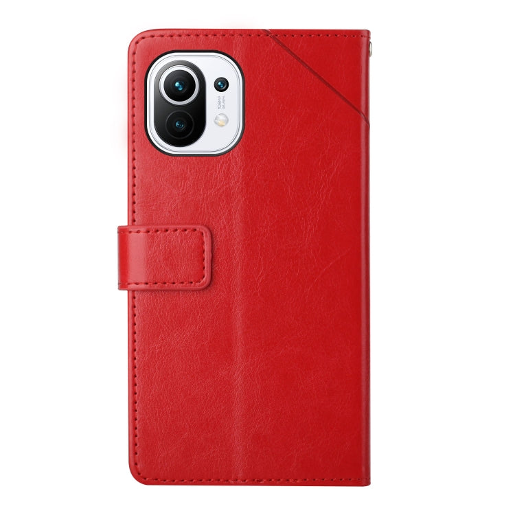 For Xiaomi Mi 11 Lite Y Stitching Horizontal Flip Leather Phone Case
