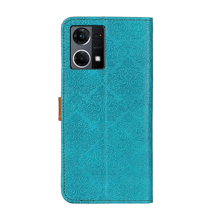 For OPPO Reno7 4G / F21 Pro 4G European Floral Embossed Leather Phone Case