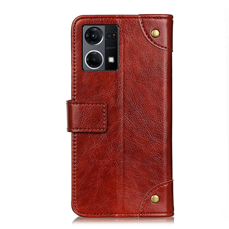 For OPPO Reno7 4G / F21 Pro 4G Copper Buckle Nappa Texture Horizontal Flip Leather Phone Case