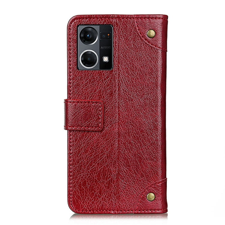 For OPPO Reno7 4G / F21 Pro 4G Copper Buckle Nappa Texture Horizontal Flip Leather Phone Case