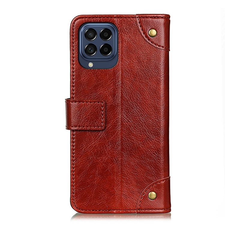 For Samsung Galaxy M53 5G Copper Buckle Nappa Texture Horizontal Flip Leather Phone Case