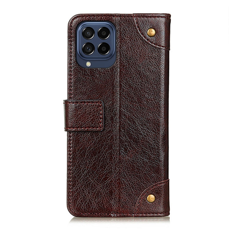 For Samsung Galaxy M53 5G Copper Buckle Nappa Texture Horizontal Flip Leather Phone Case