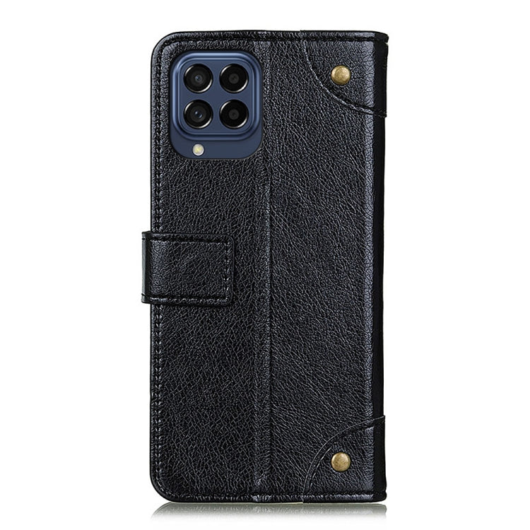 For Samsung Galaxy M53 5G Copper Buckle Nappa Texture Horizontal Flip Leather Phone Case