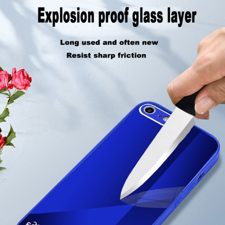 For iPhone SE 2022 / SE 2020 / 8 / 7 X10A Texture TPU + Tempered Glass Phone Case