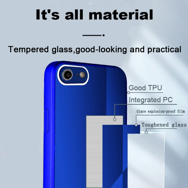 For iPhone SE 2022 / SE 2020 / 8 / 7 X10A Texture TPU + Tempered Glass Phone Case