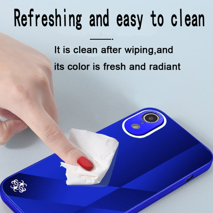 For iPhone XR X10A Texture TPU + Tempered Glass Phone Case